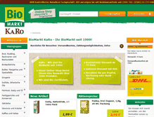 Tablet Screenshot of biomarkt-karo.de